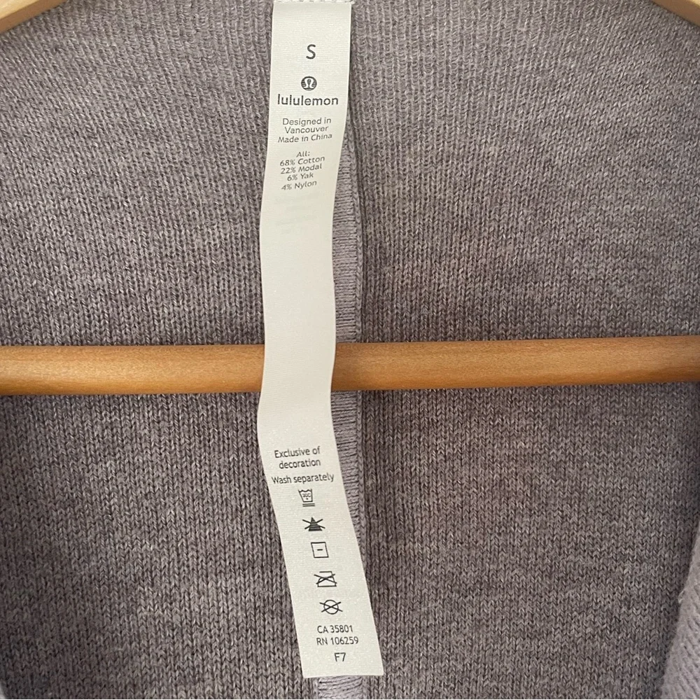 Lululemon Purple Still Lotus Reversible Wrap
Cardigan Sweater,Small Relaxed Fit - Picture 6 of 7